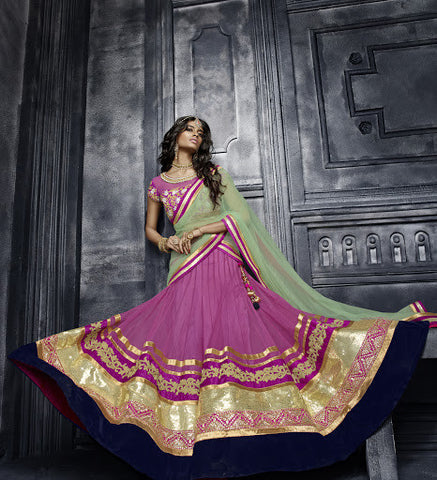 Light Magenta Color Net Lehenga Choli