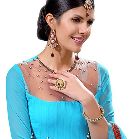 Fashionable Glamour Bridal Blue resham_embroidery Wedding Salwar Kameez - RAJSHRIFASHIONS