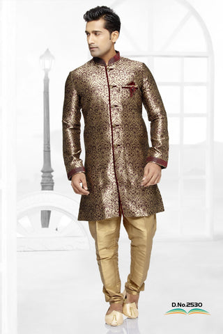 Purple Brocade Art Silk Indowestern