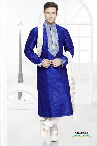 Royal Blue Dupion Silk Kurta
