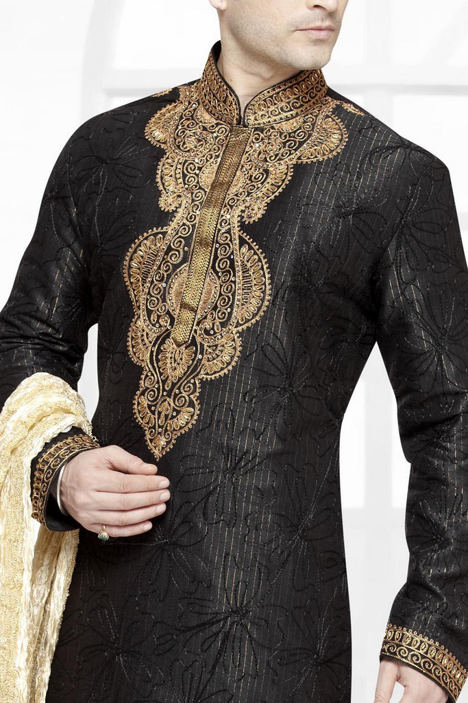 Black Art  Silk Kurta