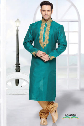 Green Art  Silk Kurta