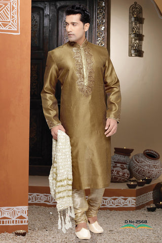 Gold Art  silk Kurta