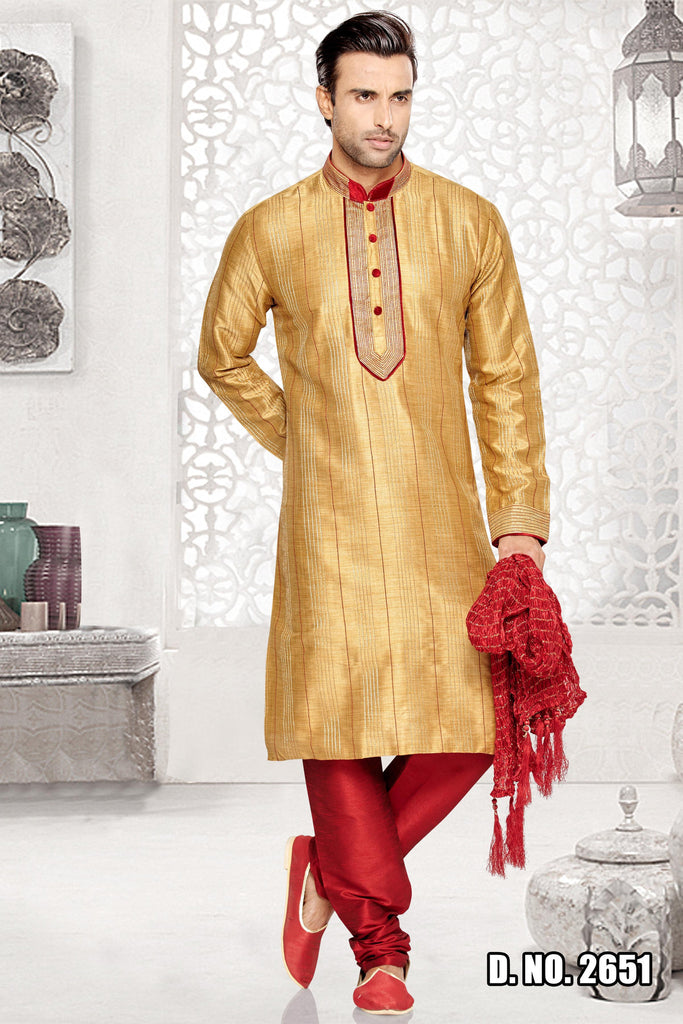 Brown Art silk Kurta - RAJSHRIFASHIONS