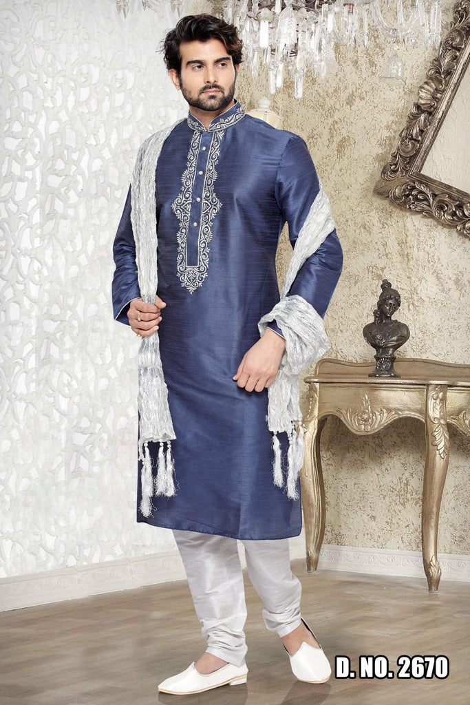 Tarquish Blue Dupion Art silk