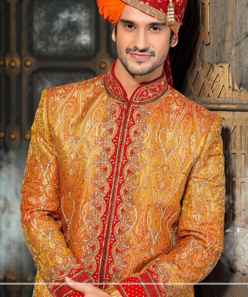 Shaded  Gichha Pure Silk Indowestern