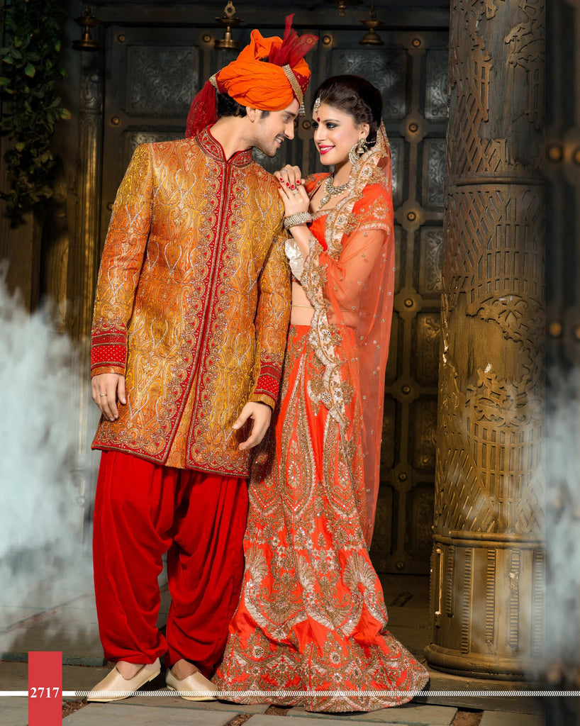 Shaded  Gichha Pure Silk Indowestern