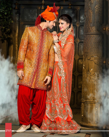 Shaded  Gichha Pure Silk Indowestern