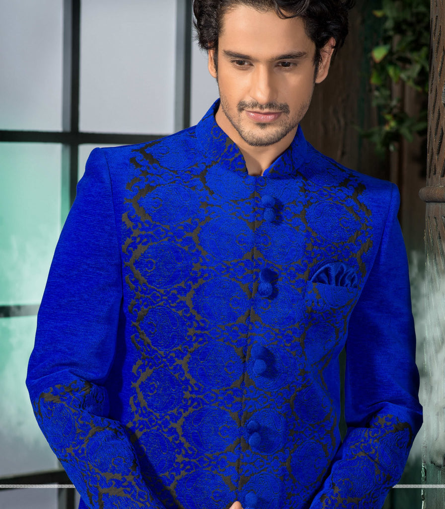 Blue Velvet Designer Indowestern