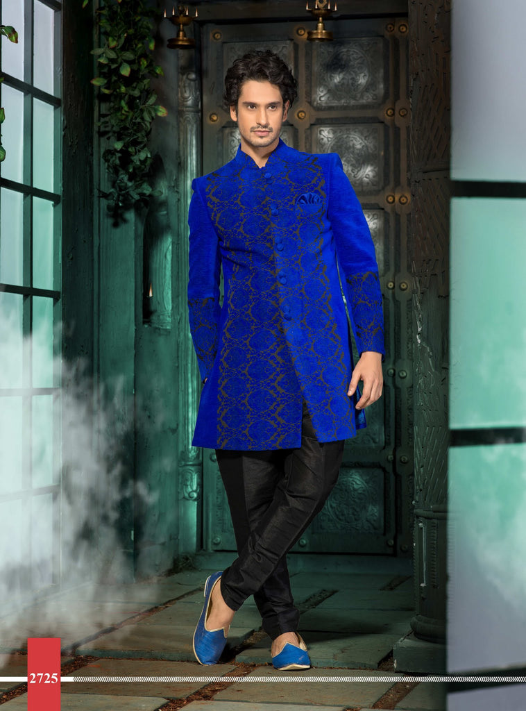 Blue Velvet Designer Indowestern