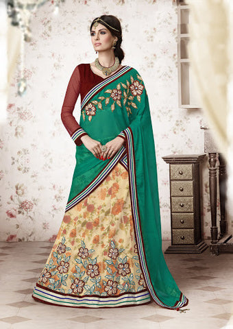 ENHANCE YOUR ELEGANCE  WITH THIS BEAUTIFUL  LEHENGA WITH A FLORAL TOUCH