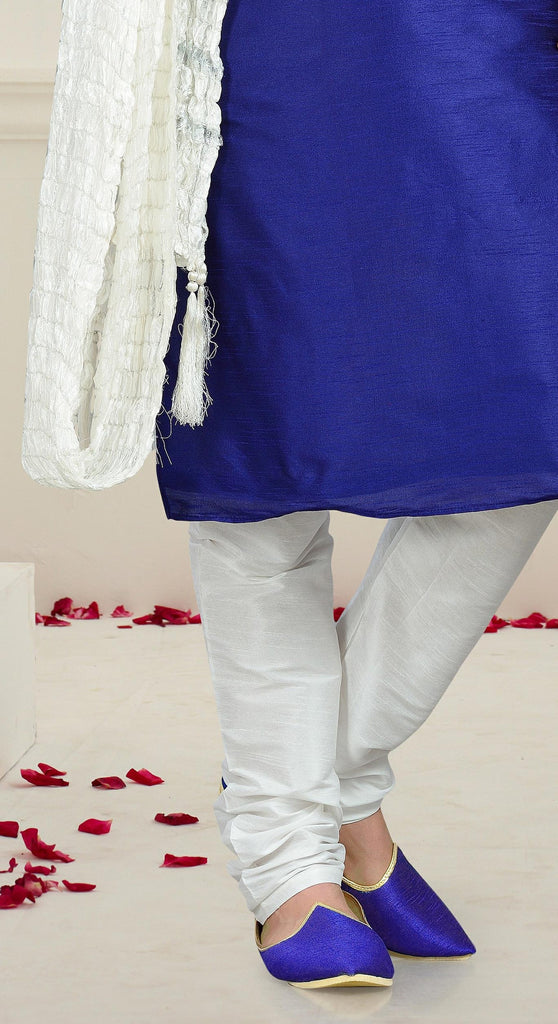 Blue Dupion Art Silk Kurta Pyjama