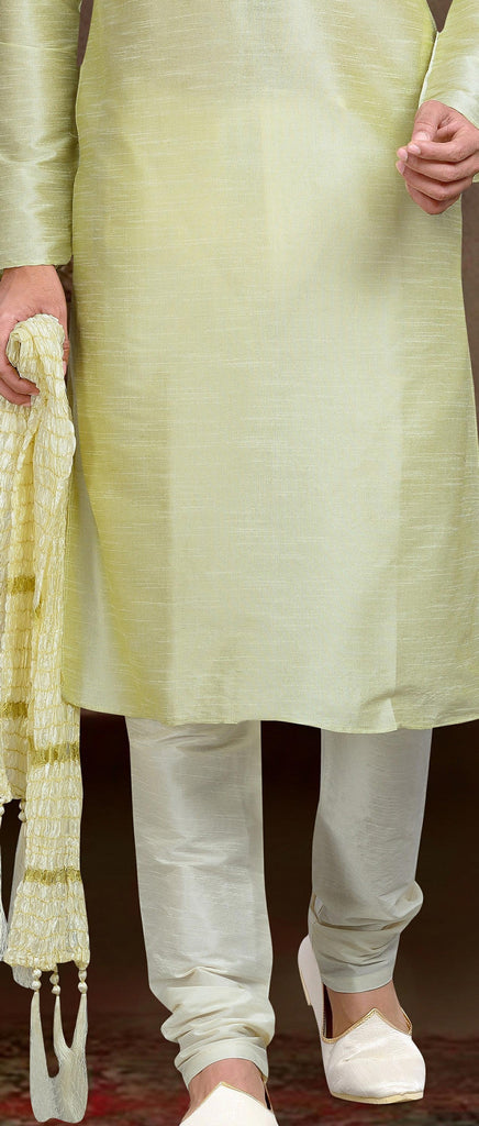 Pista Color Dupion Art Silk With Thread Work Kurta Pyjama