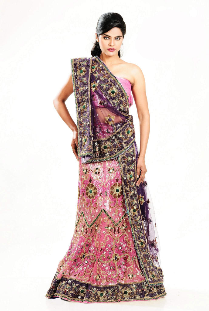 Purple Designer Fish Cut Lehenga For Wedding Wear
