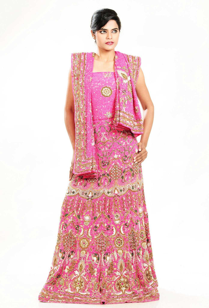 Pink Designer Wedding Wear Bridal Lehenga Choli