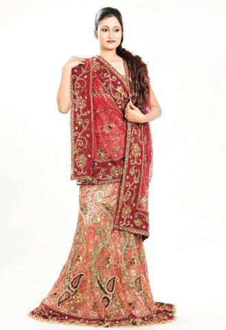 Gorgeous Red Designer Bridal lehanga Choli With Duppatta