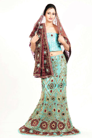 Luscious Teal Blue  Lehenga Choli With Duppatta
