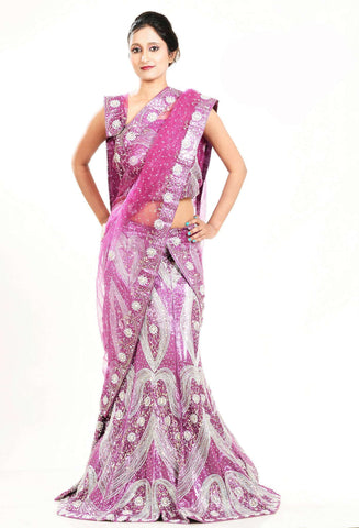 Light Purple Net Lehenga Choli with Dupatta
