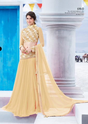 Sandal Color Imported Net Latest Designer Lehenga Choli