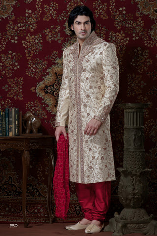 Light Gold Brocade Sherwani