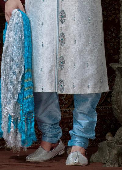 Off White Brocade Sherwani