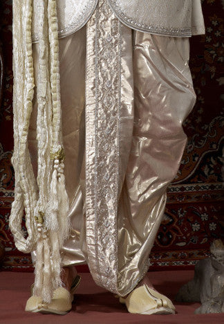 White Banarasi Giccha Dhoti Indowestern