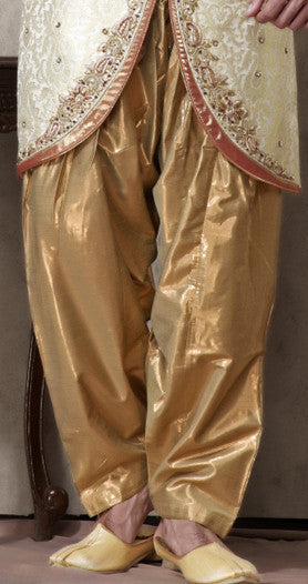 Cream Color Pure Banarasi Silk Indowestern Sherwani