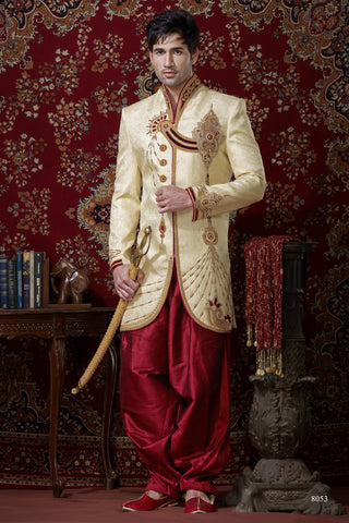 Gold Banarasi Giccha Indowestern Sherwani
