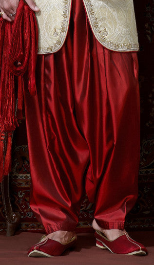 Cream Pure Banarasi Silk Indowestern Sherwani