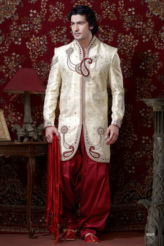 Fone Pure Banarasi Silk Indowestern Sherwani