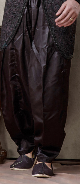 Black Valvet Block Print Indowestern Sherwani