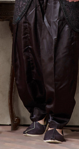 Black Valvet Block Print Indowestern Sherwani