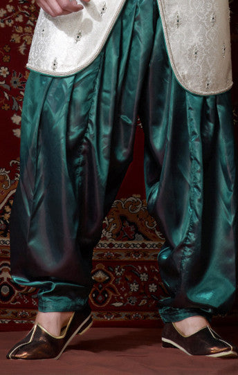 Off White Brocade Indowestern Sherwani With Stone Work