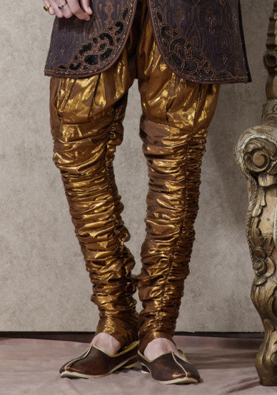 Black Antique Pure Banarasi Silk Indowestern Sherwani With Stone Work