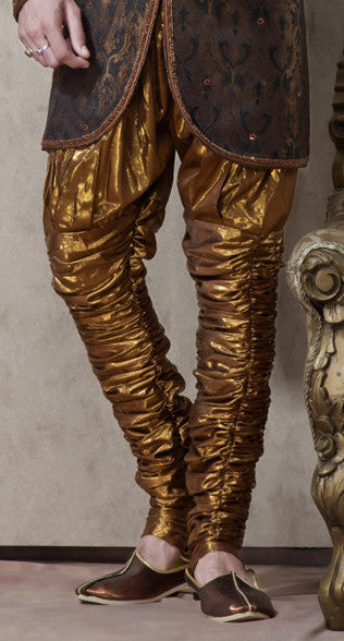 Black Antique Pure Banarasi Silk Indowestern Sherwani