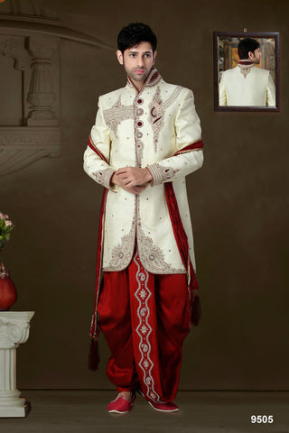 New Light Lemon Brocde Indowestern