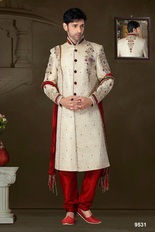 New Fone Banarasi Giccha Silk Sherwani