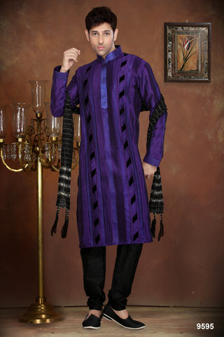 New Purple Dupian Silk Kurta Pyjama