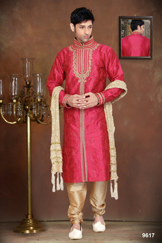 New Rani Dupian Jaquard Silk Kurta