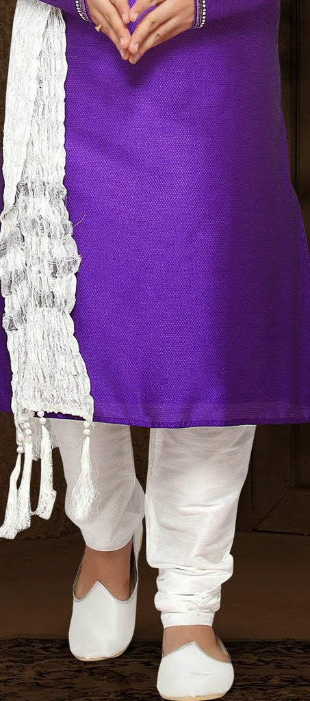 Purple Jacquard art silk Kurta Pyjama
