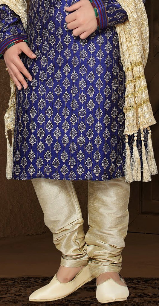 Royal blue Art silk Kurta Pyjama