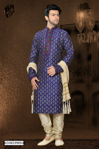Royal blue Art silk Kurta Pyjama