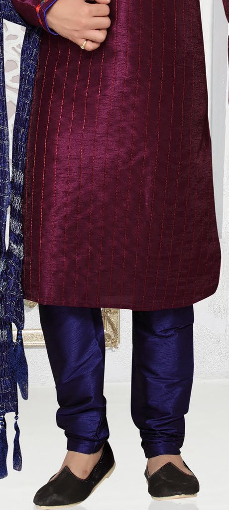 Wine Art silk Kurta Pyjama