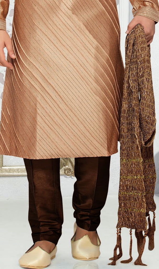 Copper Jacquard art silk Kurta Pyjama
