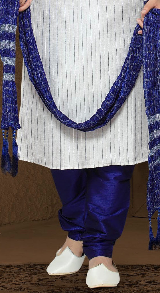 Off white Dupion art silk Kurta Pyjama