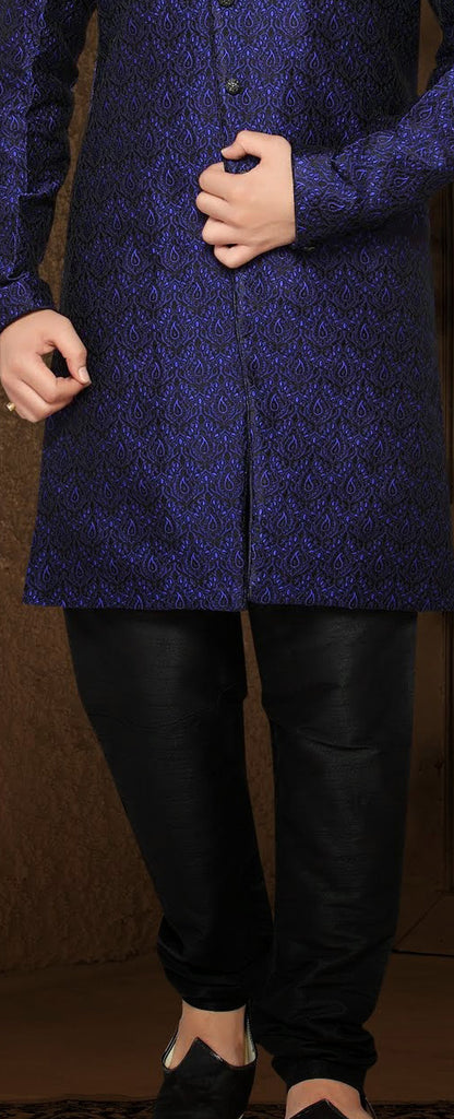 blue And black Art silk Indo western KURTA Pyjama