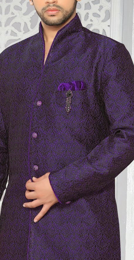 purple/black jq. Art silk Indo western KURTA Pyjama