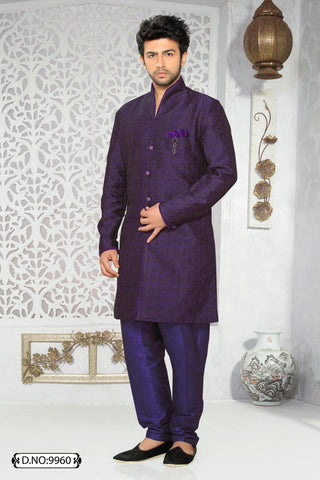 purple/black jq. Art silk Indo western KURTA Pyjama