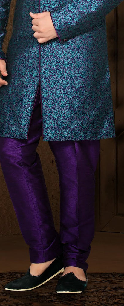 purple/teal; green jq. Art silk Indo western KURTA Pyjama