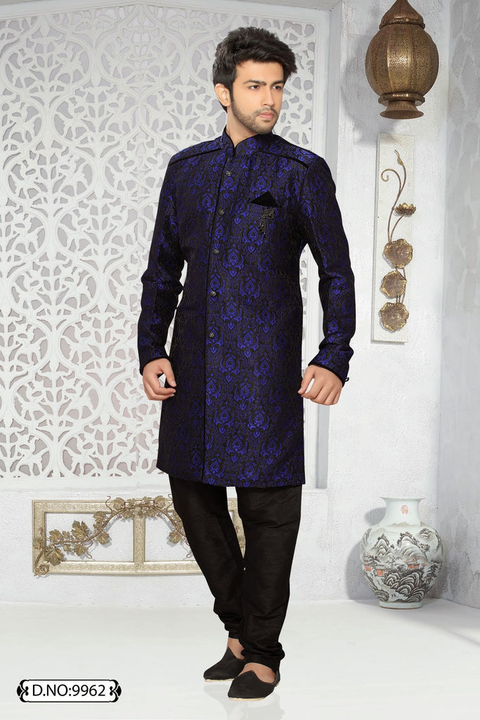 blue/black jq. Art silk Indo western KURTA Pyjama